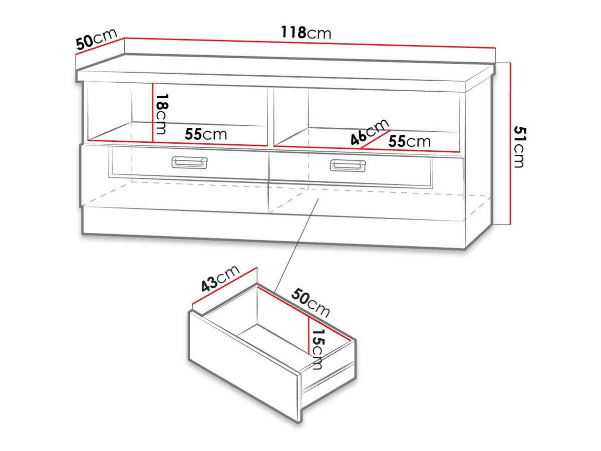Mueble TV Lircava 110 (Roble envejecido)