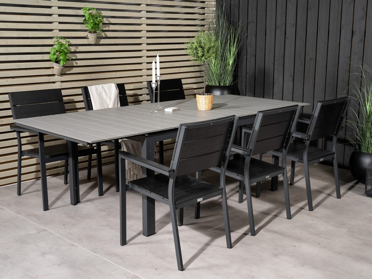 Conjunto de mesa y sillas Dallas 3022 (Negro + Gris)
