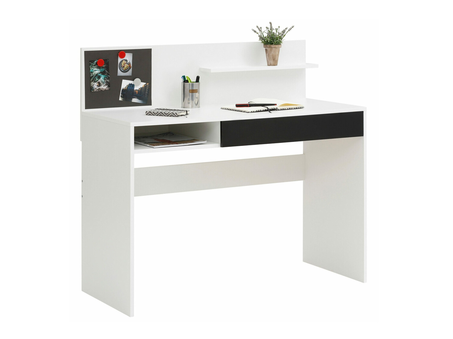 Mesa de oficina Denton 301 (Blanco + Negro)