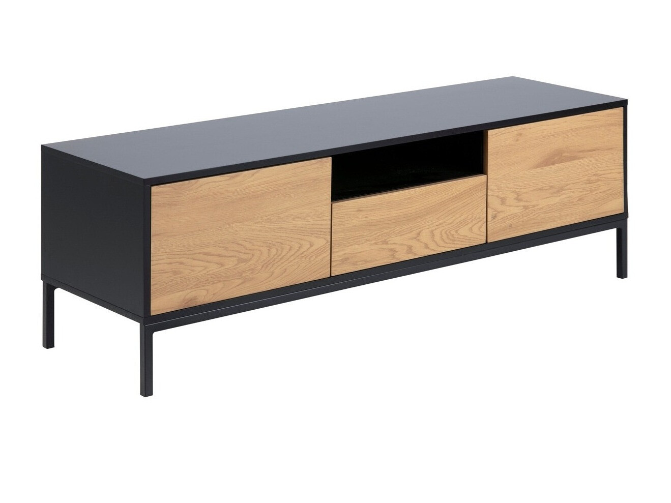 Mueble TV Norsica Sevferi 122 (Roble salvaje + Negro)