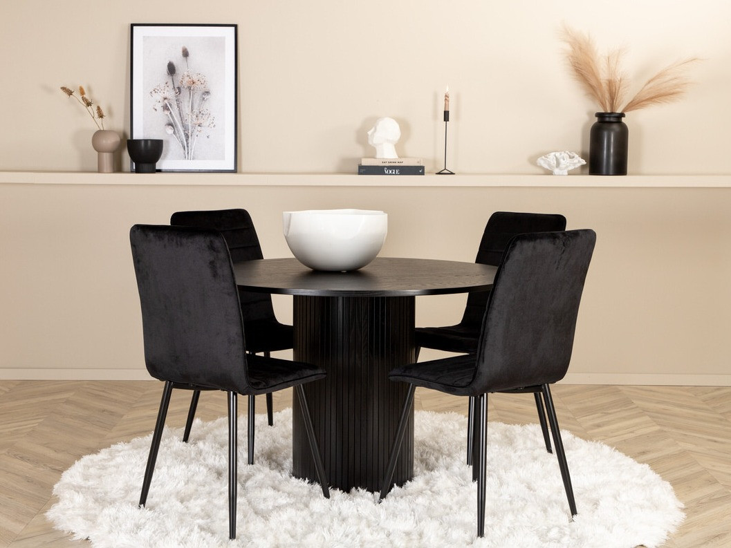 Conjunto de mesas y sillas para comedor Dallas 3090 (Negro)