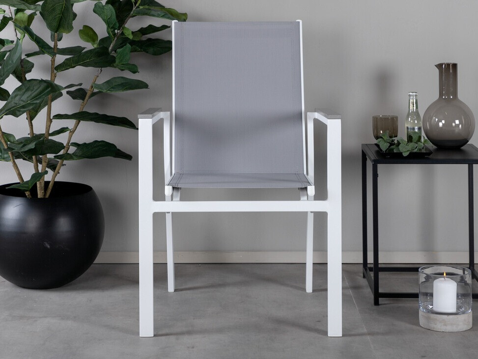 Silla para exterior Dallas 2775 (Blanco + Gris)