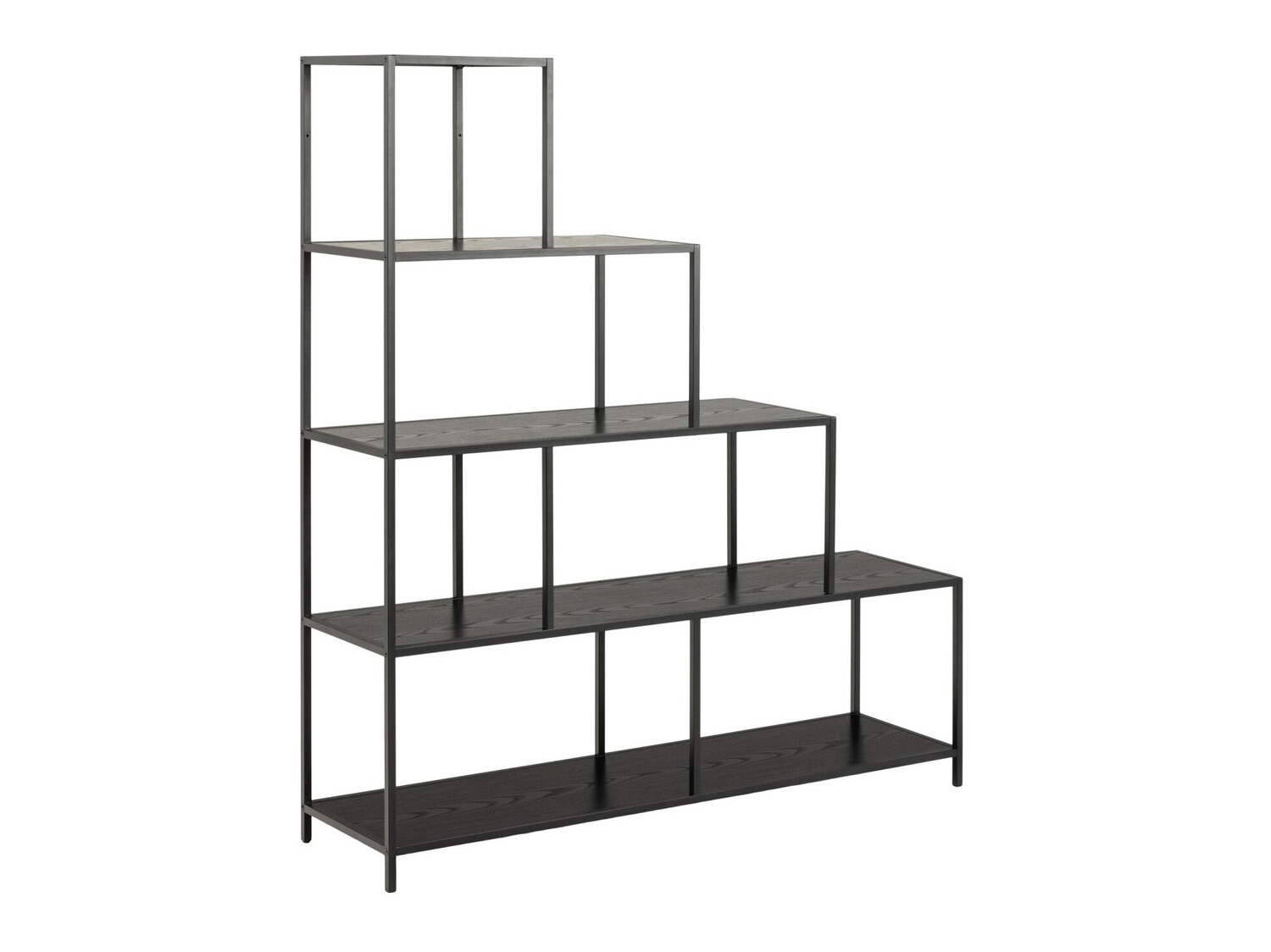 Estantería Norsica Sevferi 153 (Negro + Cenizas negro)