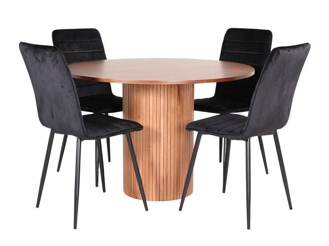 Conjunto de mesas y sillas para comedor Dallas 3091 (Negro)