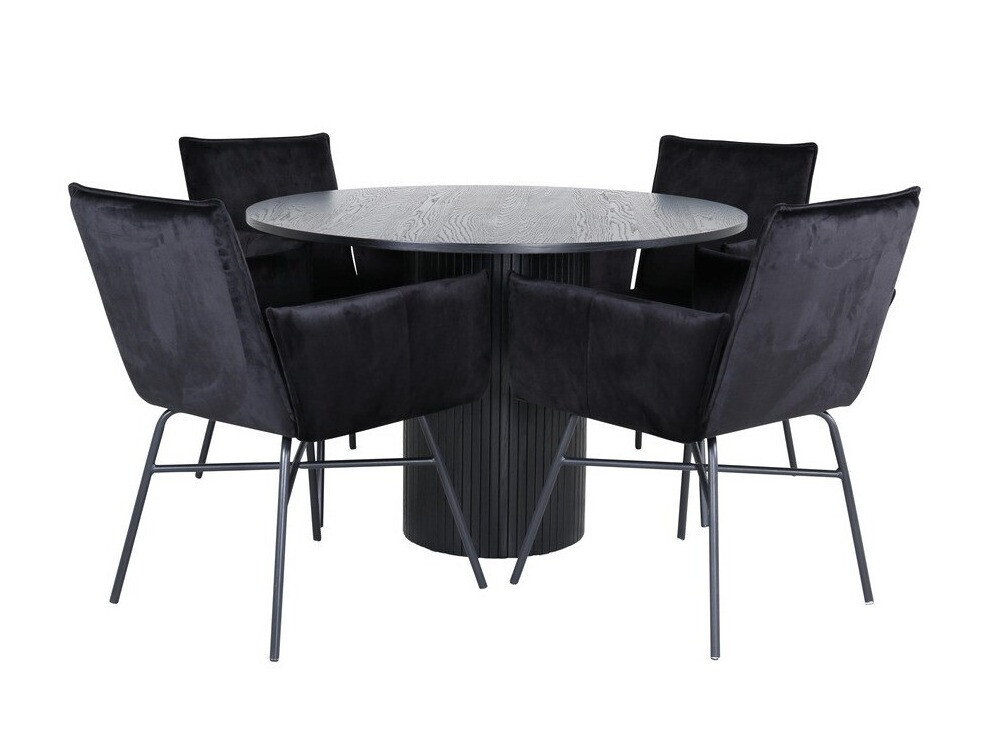 Conjunto de mesas y sillas para comedor Dallas 3092 (Negro)