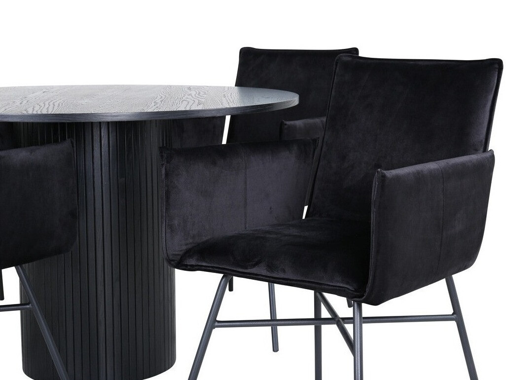Conjunto de mesas y sillas para comedor Dallas 3092 (Negro)