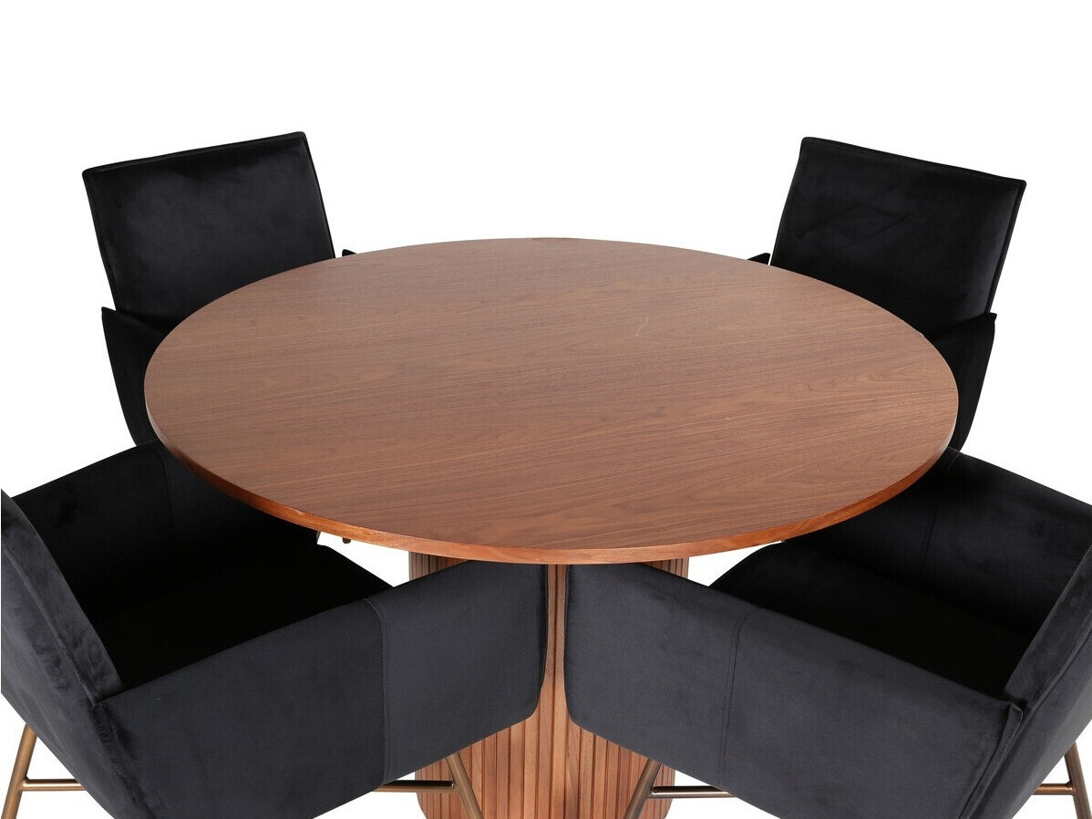Conjunto de mesas y sillas para comedor Dallas 3093 (Negro + Cobre)
