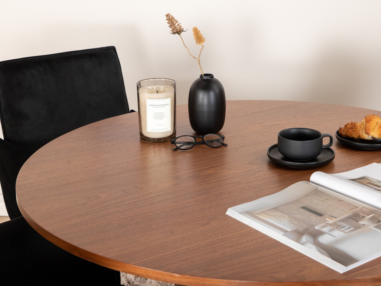 Conjunto de mesas y sillas para comedor Dallas 3093 (Negro + Cobre)
