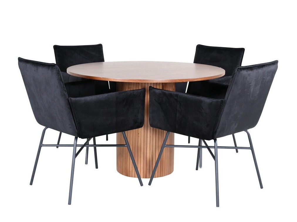 Conjunto de mesas y sillas para comedor Dallas 3093 (Negro)