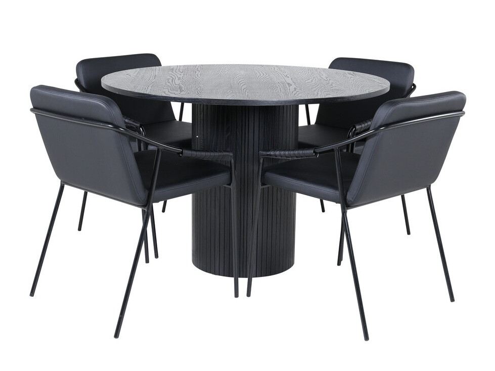 Conjunto de mesas y sillas para comedor Dallas 3098 (Negro)