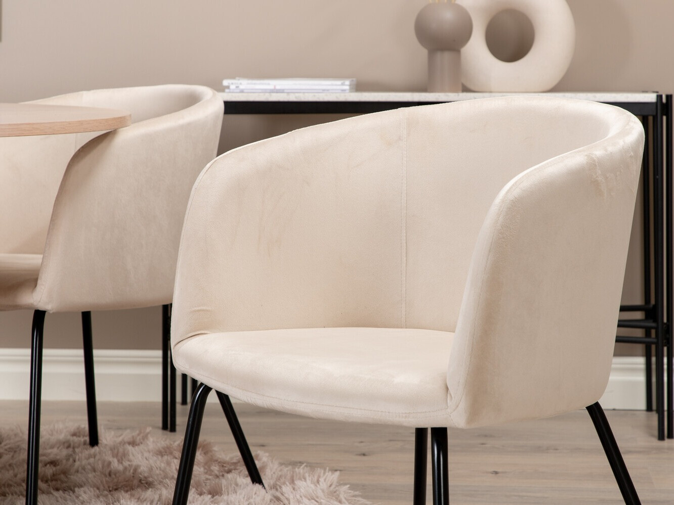 Conjunto de comedor Dallas 2557 (Crema + Negro)