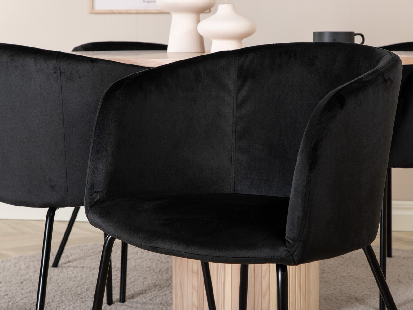 Conjunto de comedor Dallas 2557 (Negro)