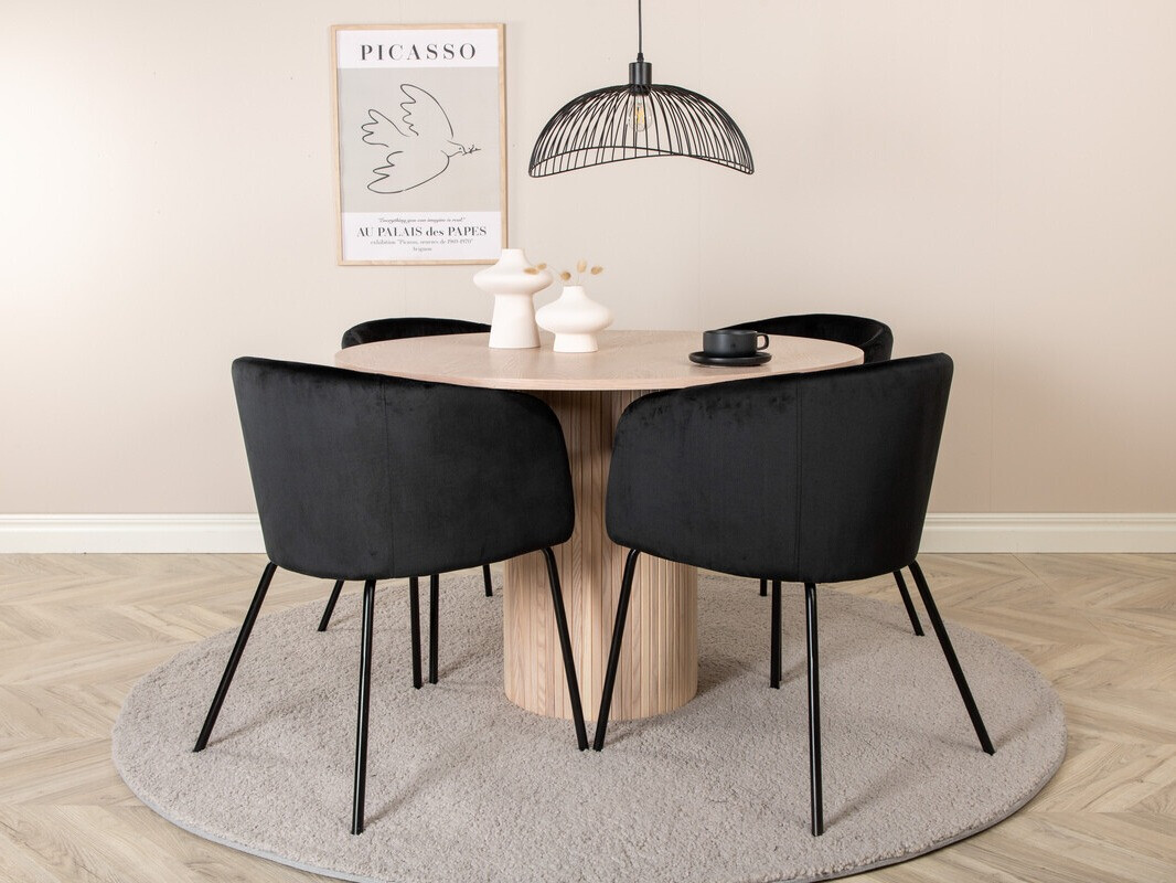 Conjunto de comedor Dallas 2557 (Negro)