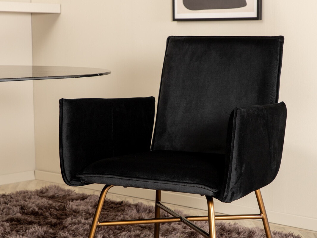 Conjunto de comedor Dallas 3066 (Negro + Cobre)