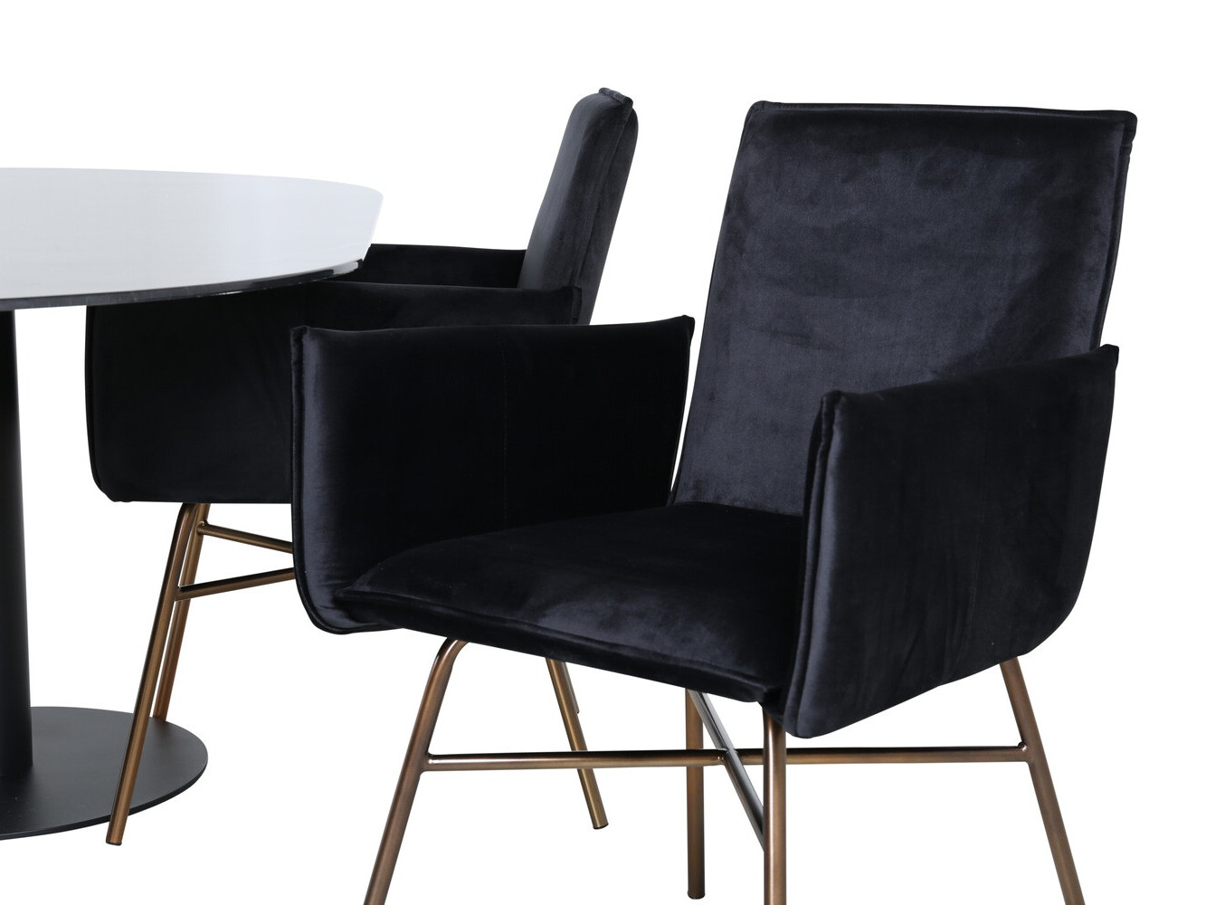 Conjunto de comedor Dallas 3066 (Negro + Cobre)