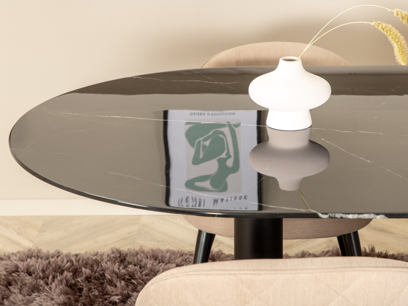 Conjunto de comedor Dallas 3068 (Beige + Negro)