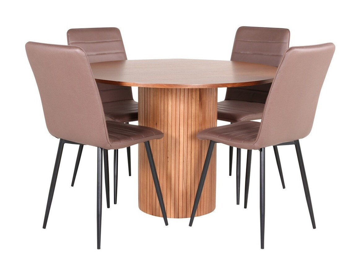 Conjunto de comedor Dallas 3091 (Marrón + Negro)