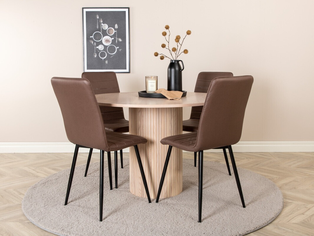Conjunto de comedor Dallas 3101 (Marrón + Negro)
