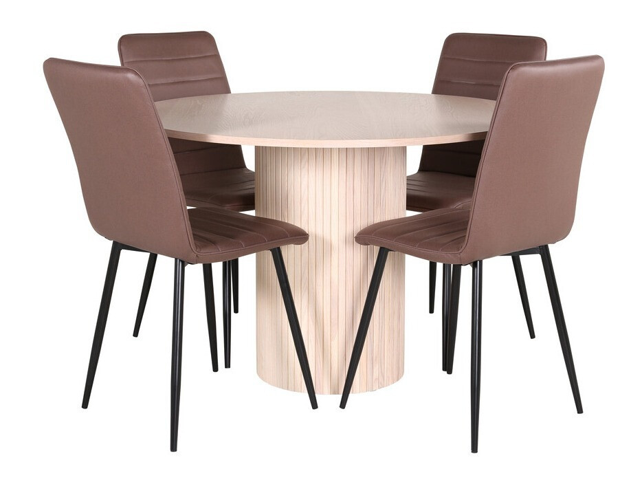 Conjunto de comedor Dallas 3101 (Marrón + Negro)