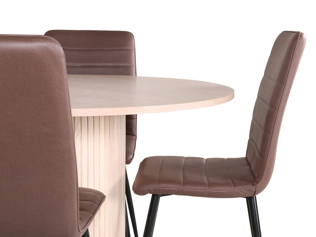 Conjunto de comedor Dallas 3101 (Marrón + Negro)