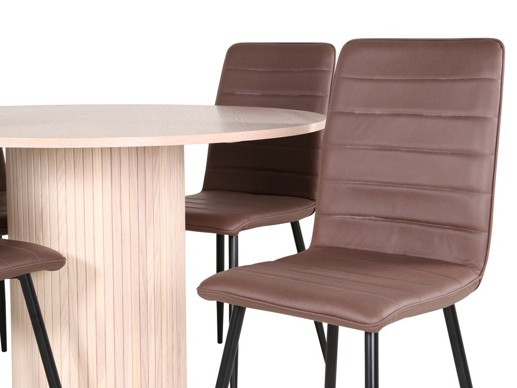 Conjunto de comedor Dallas 3101 (Marrón + Negro)