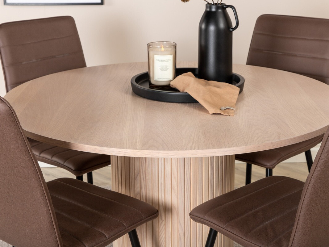 Conjunto de comedor Dallas 3101 (Marrón + Negro)