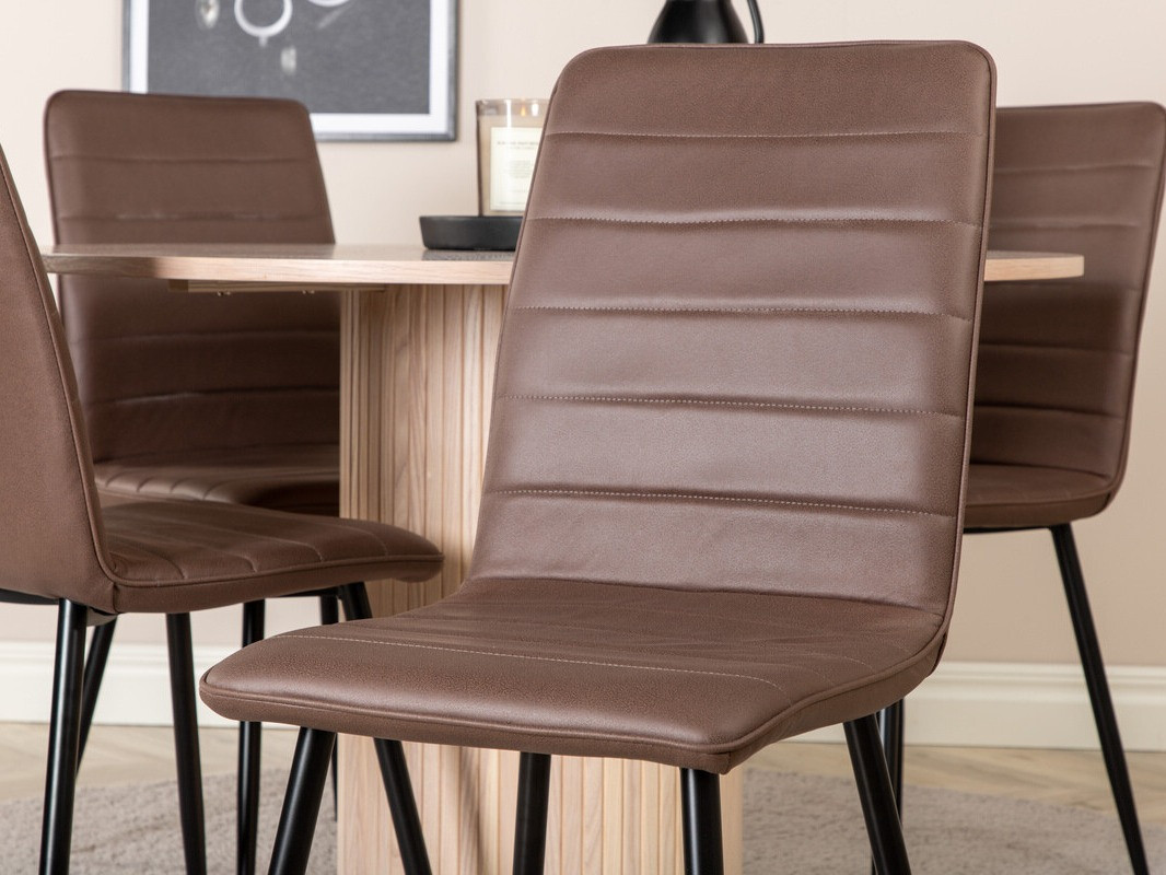 Conjunto de comedor Dallas 3101 (Marrón + Negro)