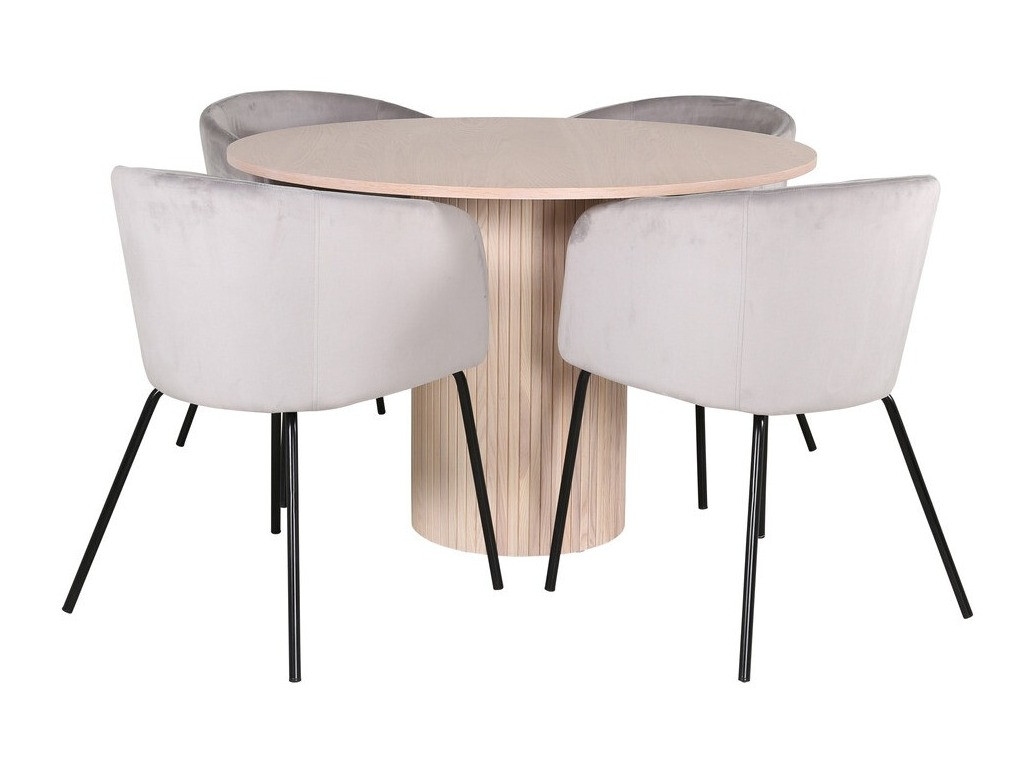 Conjunto de mesas y sillas para comedor Dallas 2557 (Gris claro + Negro)