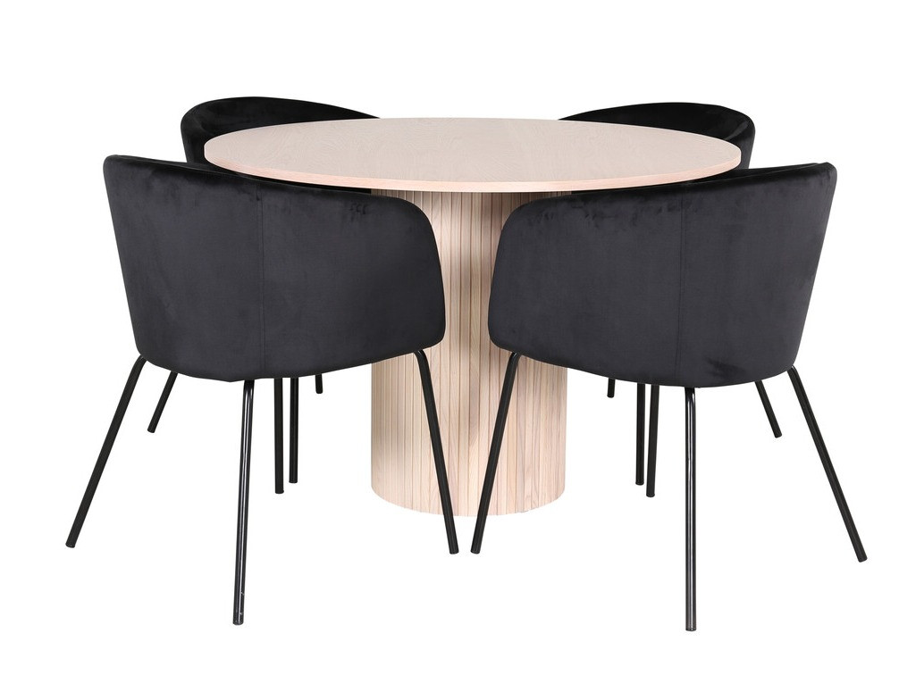 Conjunto de mesas y sillas para comedor Dallas 2557 (Negro)