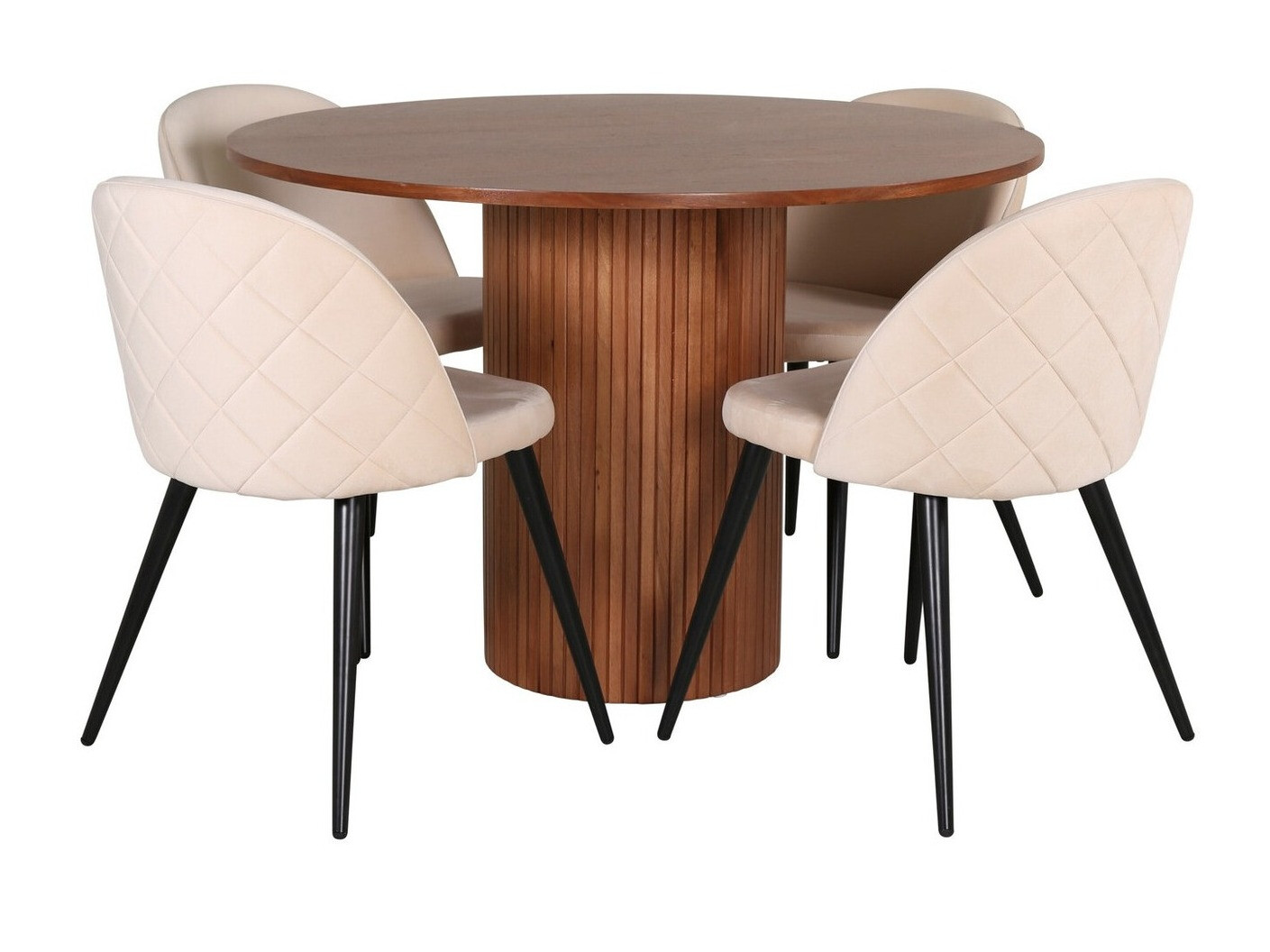 Conjunto de mesas y sillas para comedor Dallas 3071 (Crema + Negro)