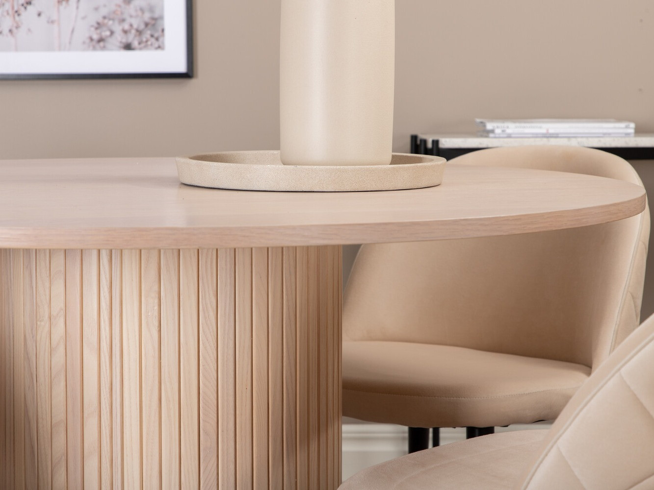 Conjunto de mesas y sillas para comedor Dallas 3072 (Crema + Negro)