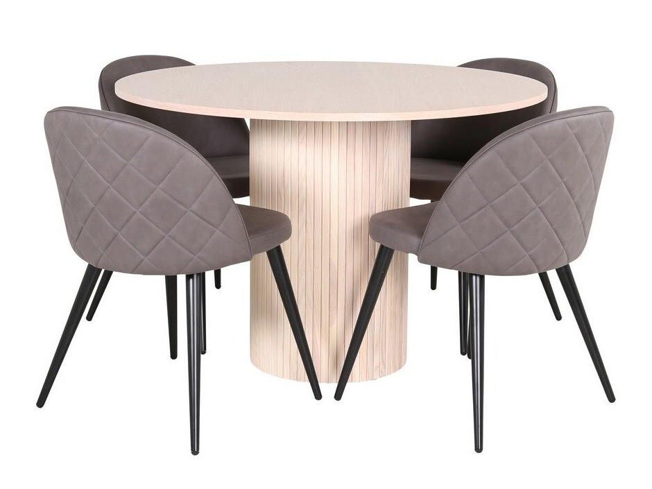 Conjunto de mesas y sillas para comedor Dallas 3072 (Gris + Negro)