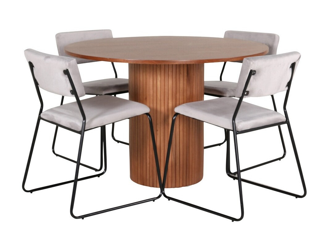 Conjunto de mesas y sillas para comedor Dallas 3082 (Gris + Negro)