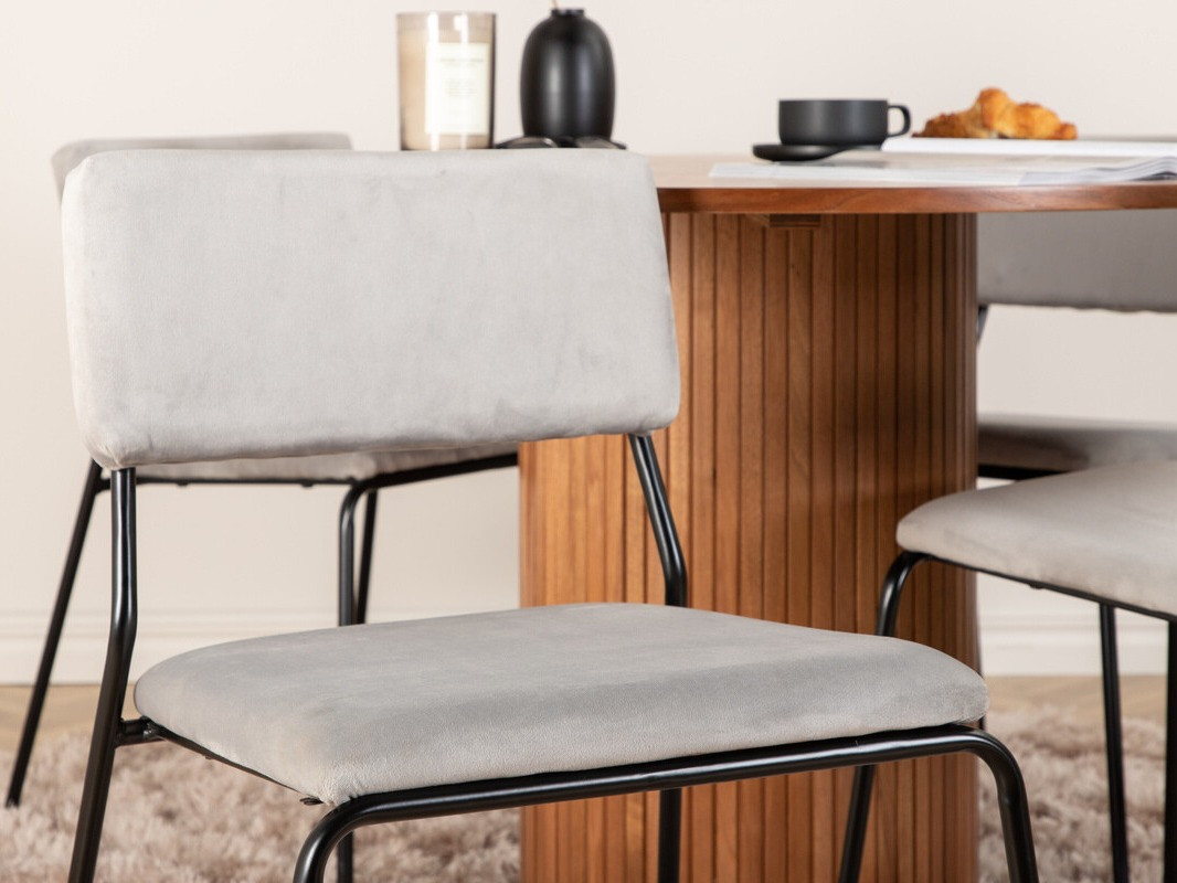 Conjunto de mesas y sillas para comedor Dallas 3082 (Gris + Negro)