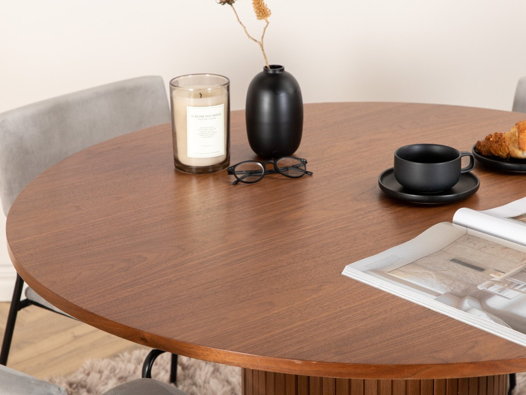 Conjunto de mesas y sillas para comedor Dallas 3082 (Gris + Negro)