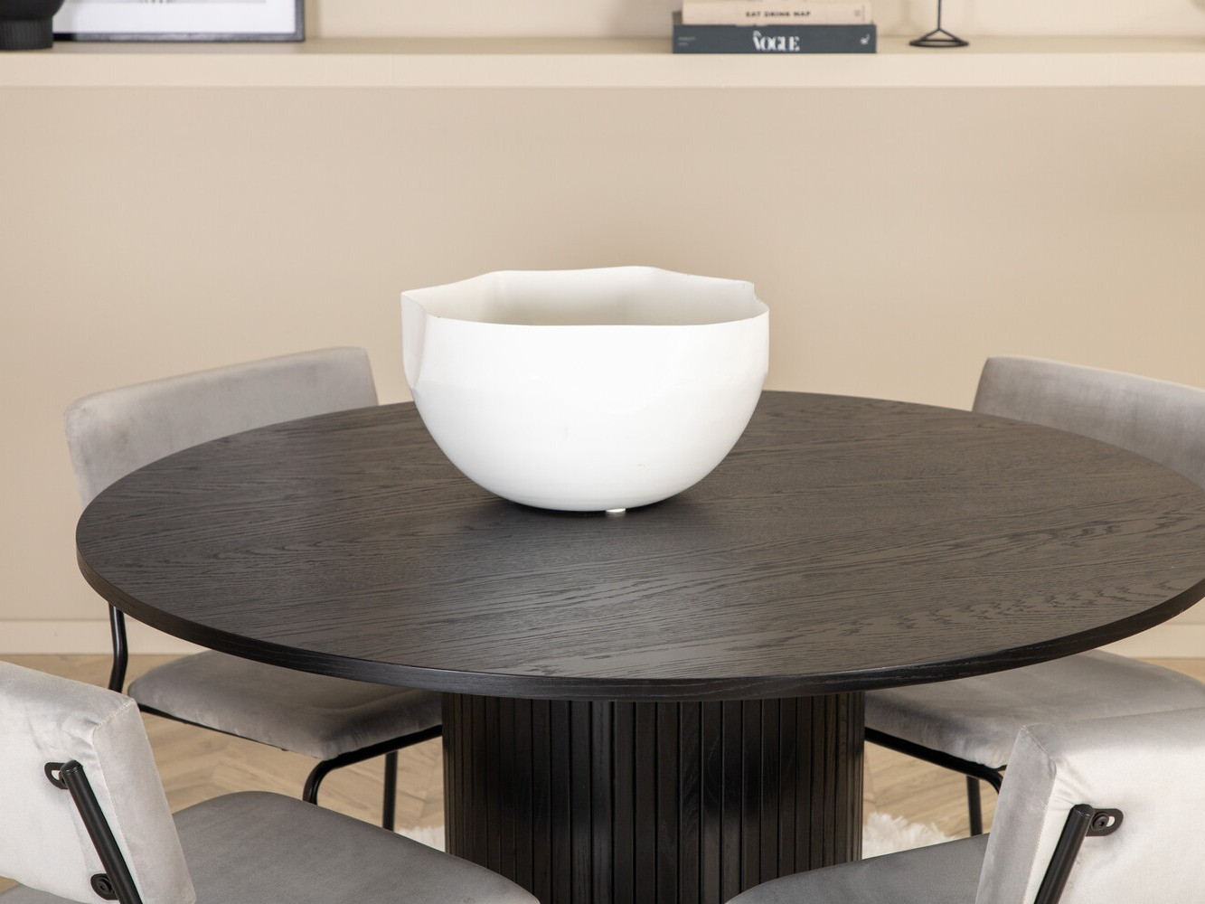 Conjunto de mesas y sillas para comedor Dallas 3084 (Gris + Negro)