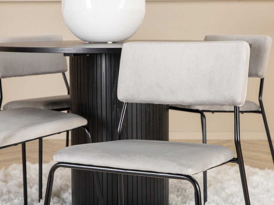 Conjunto de mesas y sillas para comedor Dallas 3084 (Gris + Negro)