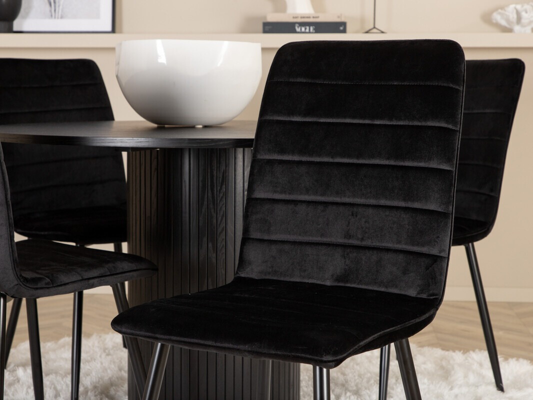 Conjunto de mesas y sillas para comedor Dallas 3090 (Negro)