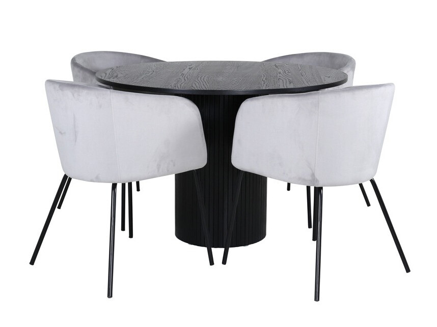 Conjunto de mesas y sillas para comedor Dallas 3103 (Gris + Negro)