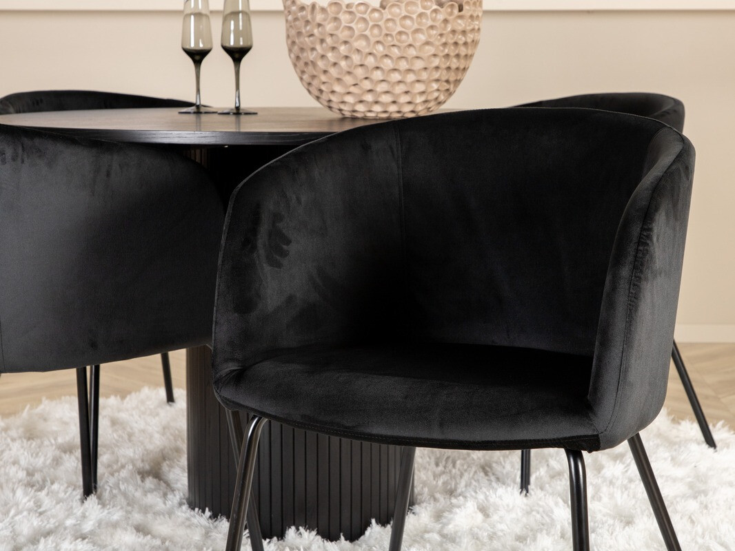 Conjunto de mesas y sillas para comedor Dallas 3103 (Negro)