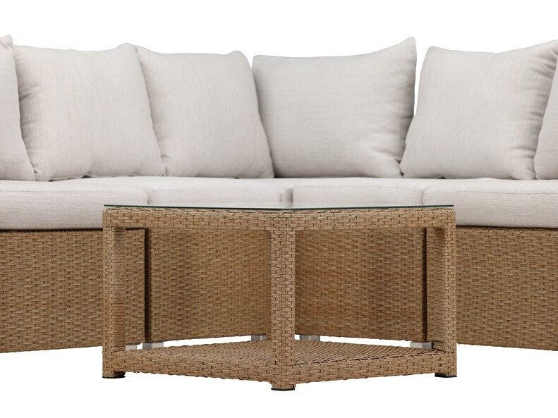 Conjunto de muebles de exterior Dallas 772 (Marrón + Blanco)