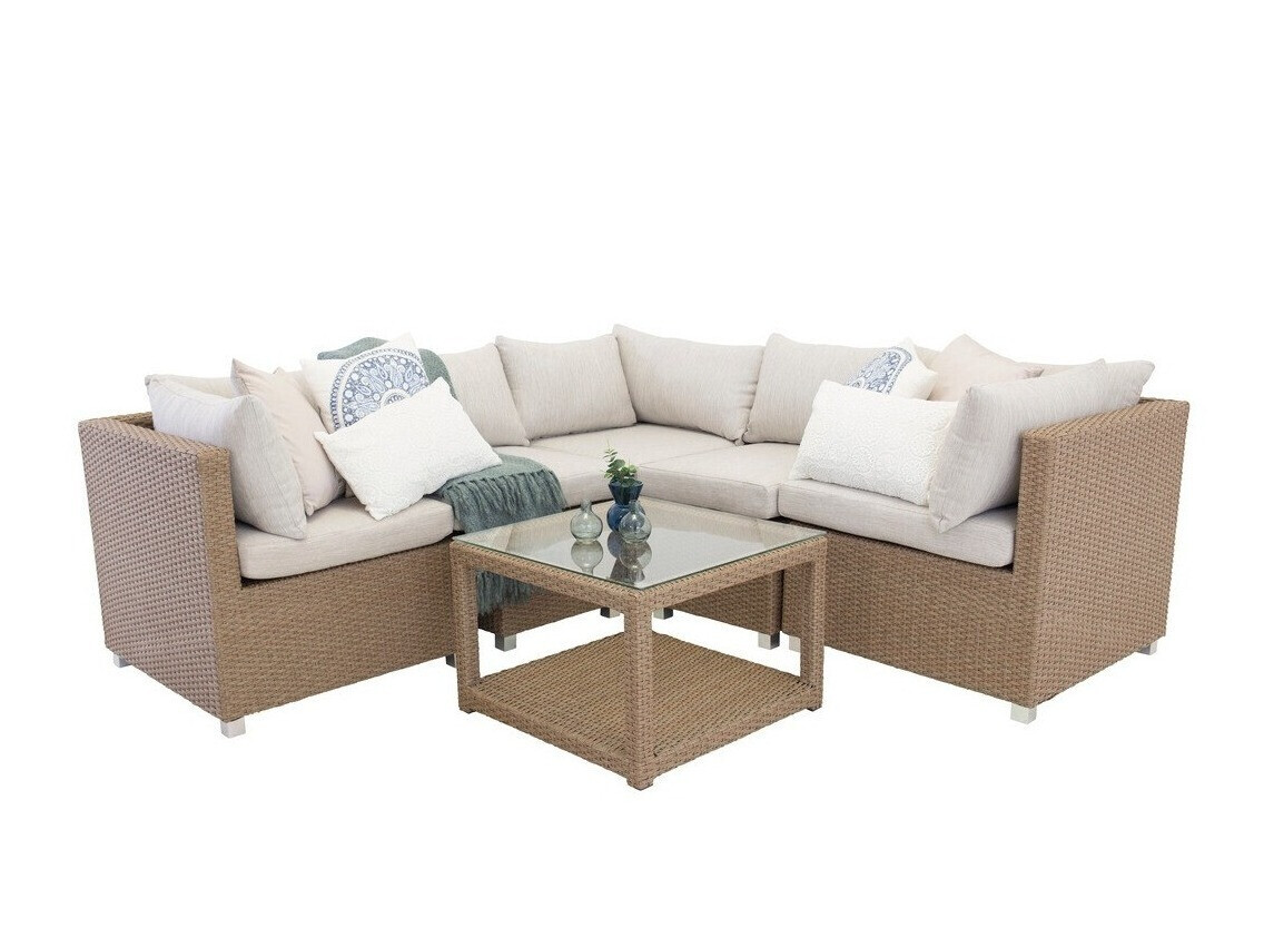 Conjunto de muebles de exterior Dallas 772 (Marrón + Blanco)