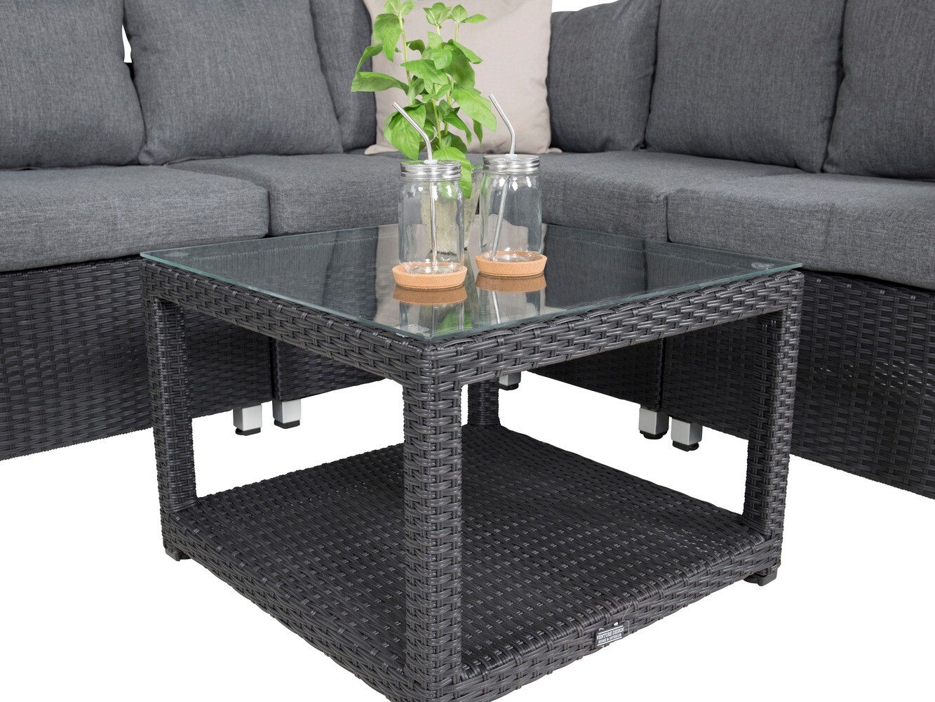 Conjunto de muebles de exterior Dallas 772 (Negro + Gris)