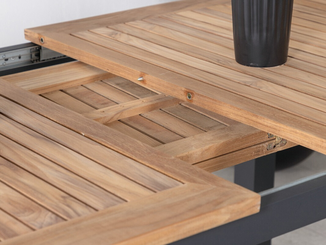 Mesa para exterior Dallas 2845 (Negro + Marrón)