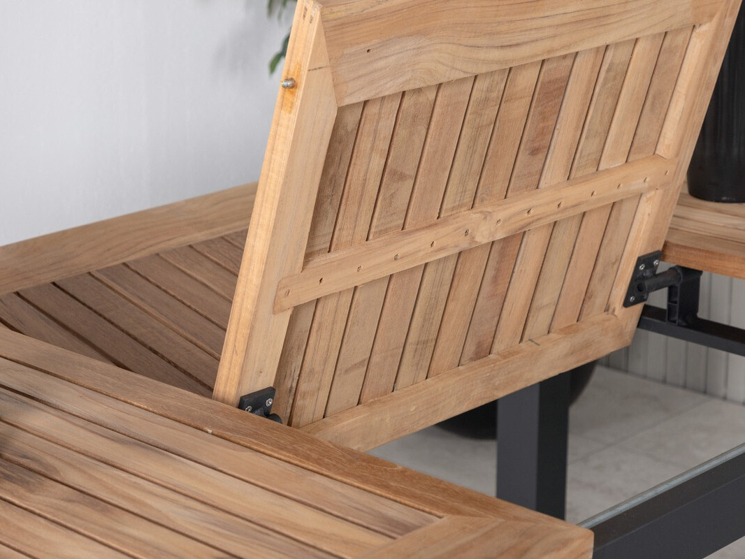 Mesa para exterior Dallas 2845 (Negro + Marrón)