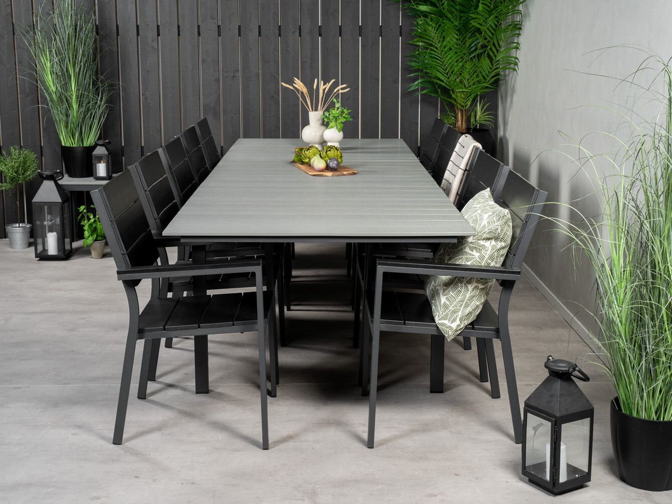 Conjunto de mesa y sillas Dallas 3028 (Negro + Gris)