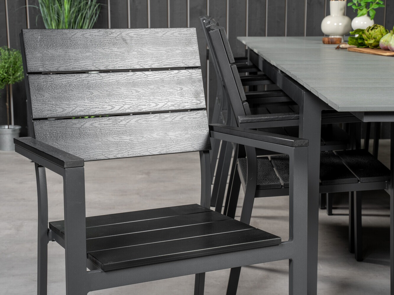 Conjunto de mesa y sillas Dallas 3028 (Negro + Gris)
