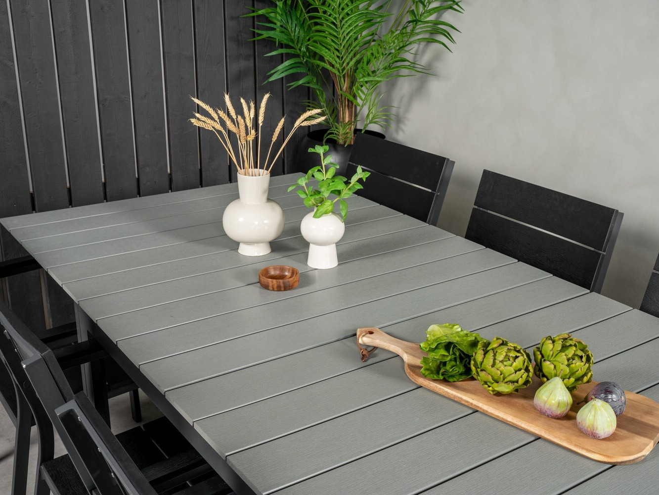 Conjunto de mesa y sillas Dallas 3028 (Negro + Gris)