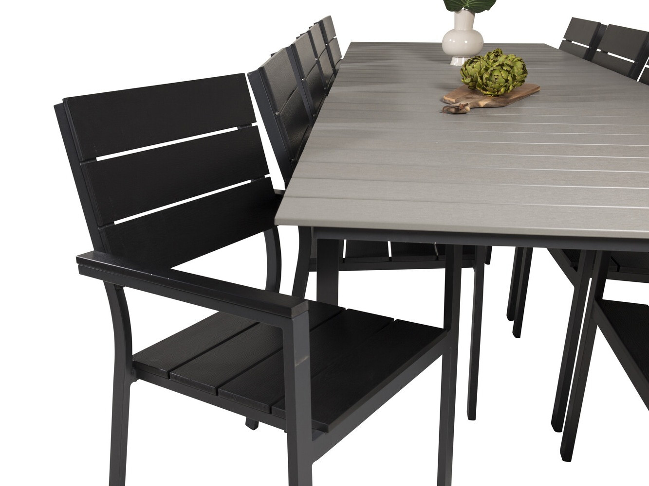 Conjunto de mesa y sillas Dallas 3028 (Negro + Gris)