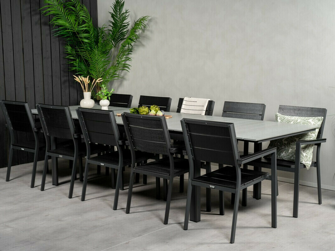 Conjunto de mesa y sillas Dallas 3028 (Negro + Gris)